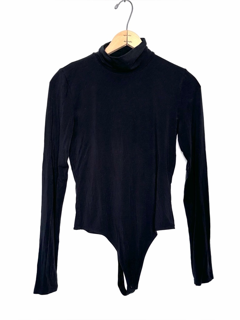 Wilfred Black Mockneck Long Sleeve Thong Bodysuit Size Medium